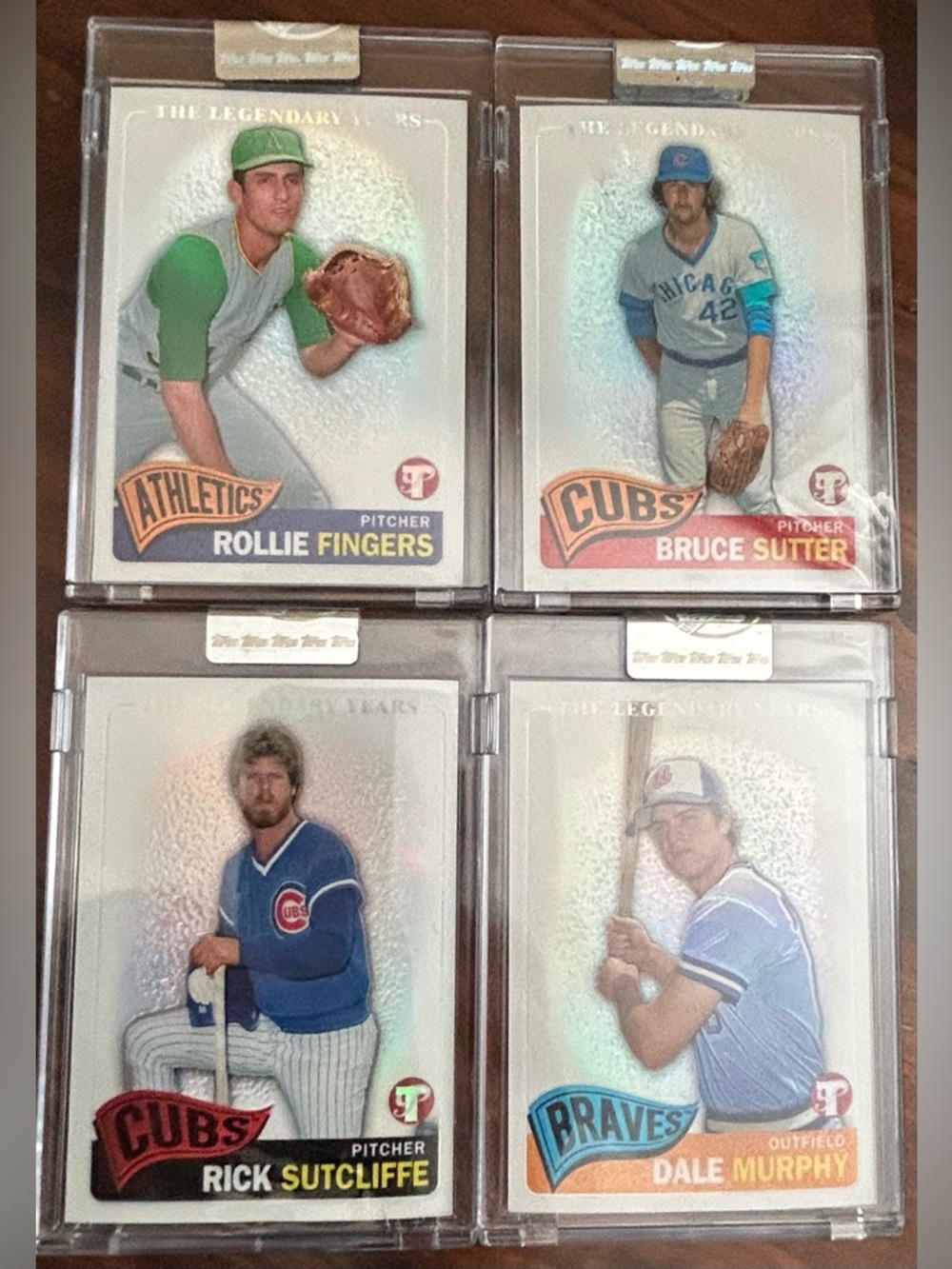 2005 Topps Pristine Legends Refractor Baseball Card set of 4
